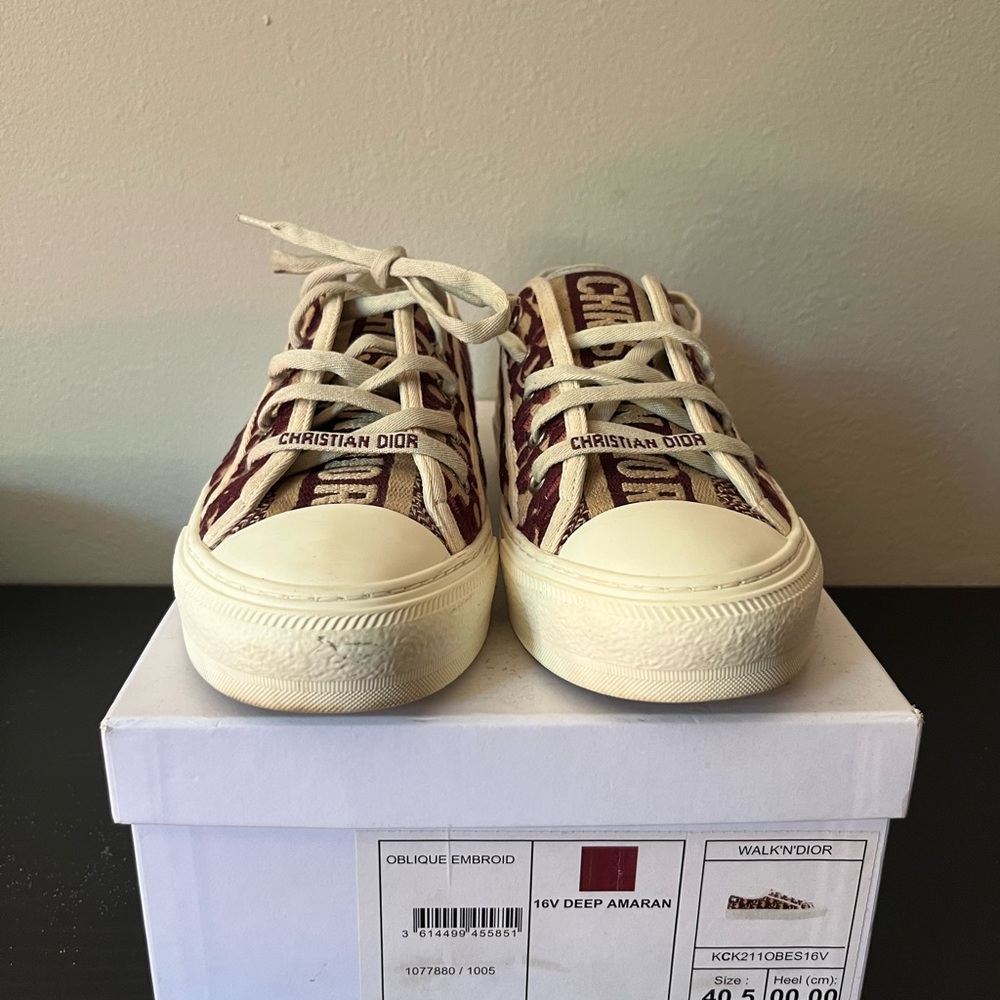 Dior Walk'n'Dior Sneakers in Deep Red and Cream